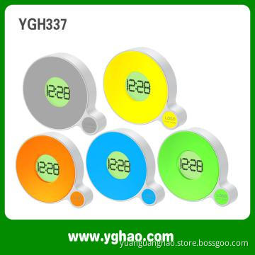 YGH337A LCD night light clock, Q fluorescent,with time /date display